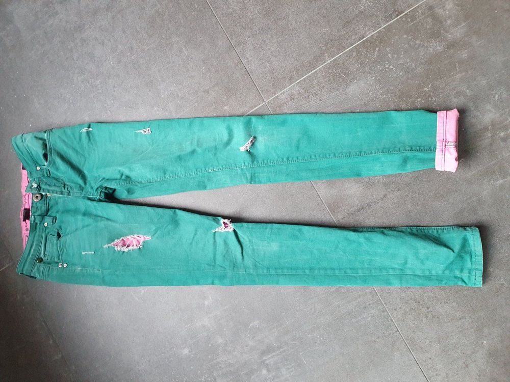 Raffinierte Grün Pinke Jeans | Kaufen auf Ricardo