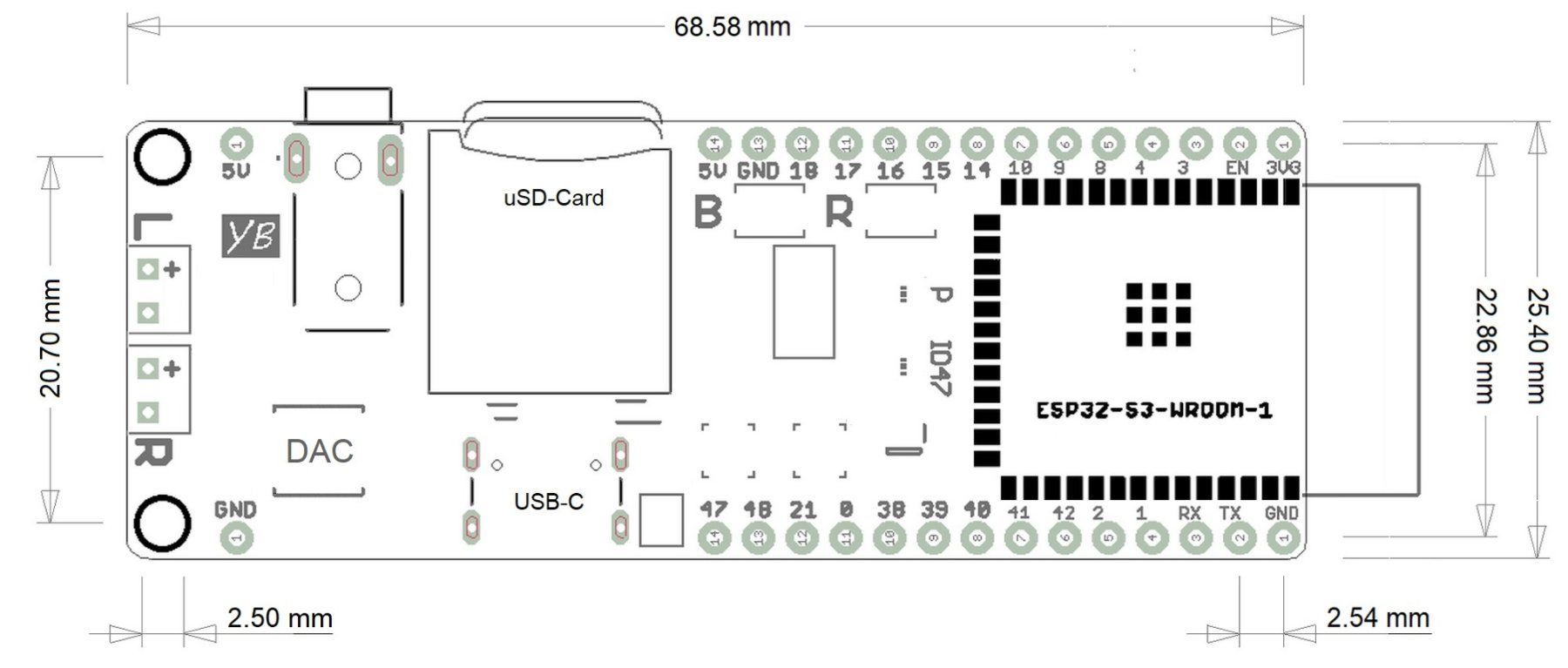 Musikinstrumente: YB-ESP32-S3-DAC mit uSD, TLV320 Stereo Audio DAC, PSRAM – Neu und originalverpackt aus Sursee von allduino 4