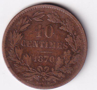 Tutti le monete: Luxembourg 10 centimes 1870 – Usato da Neuchâtel venduto da karlpierrino