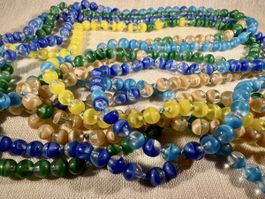 SAUTOIR ART DÉCO BOHÊME – 500 PERLES VERRE BICOLORE 1920-30