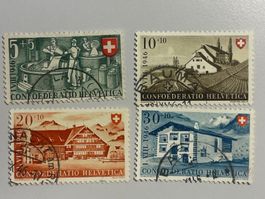 1946, Arbeit und Schweizer Haus II, B30-B33, gestempelt