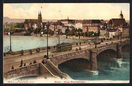 Basel, Neue Rheinbrücke mit Strassenbah