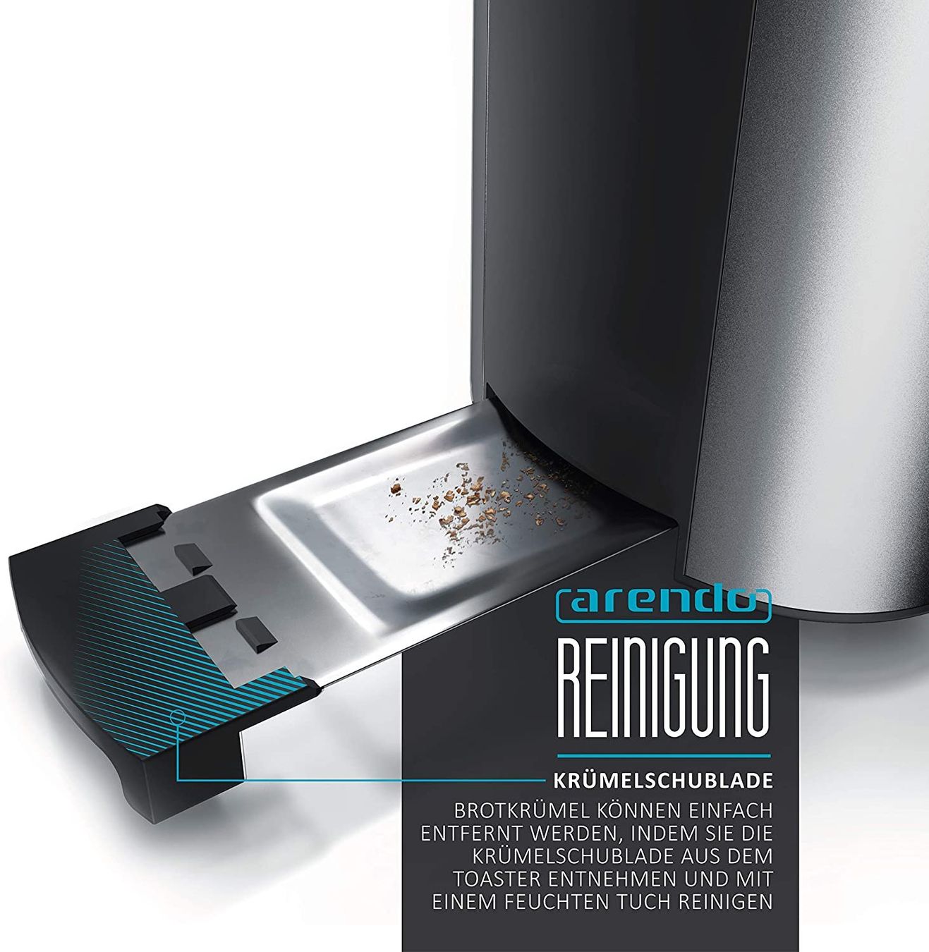 Elettrodomestici da cucina: Edelstahl Toaster Langschlitz 4Scheiben Display mit Restzeit – Nuovo e nell'imballaggio originale da Hundwil venduto da Mr.Wong 3