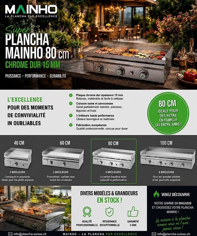 Griglie: Plancha MAINHO 2026 – Nuovo e nell'imballaggio originale da Saint-Aubin venduto da Dionisis