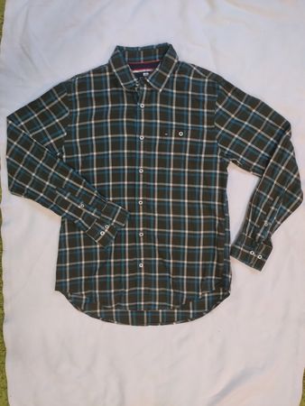 Chemise Tommy Hilfiger carreaux bleu et blanc Taille M TBE+
