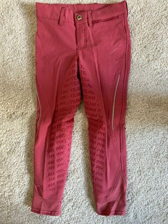 Reithose Mädchen – pink – Grösse 128 – mit Gripbesatz