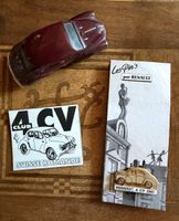 Renault 4CV 1/43, Pin Made France und Magnetplättchen