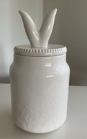 Weisse Keramikdose Osterhase
