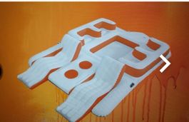 Aufblasbare Badeinsel orange weiss mit Pumpe gebraucht
