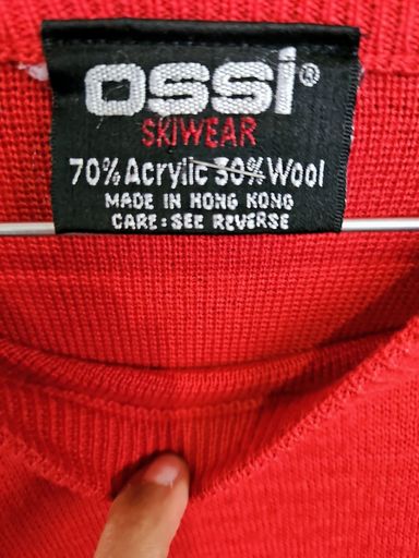 Maglioni & Felpe: Ossi Skiwear Roter Vintage Pullover - Wollmischung – Usato da Zug venduto da vinokilo 4
