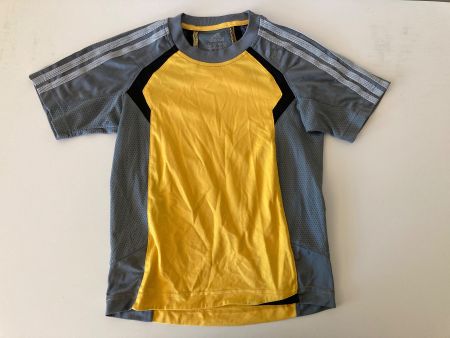 Adidas T-Shirt, Gr. 116-122, Grau/Gelb, Sportlich, Top!
