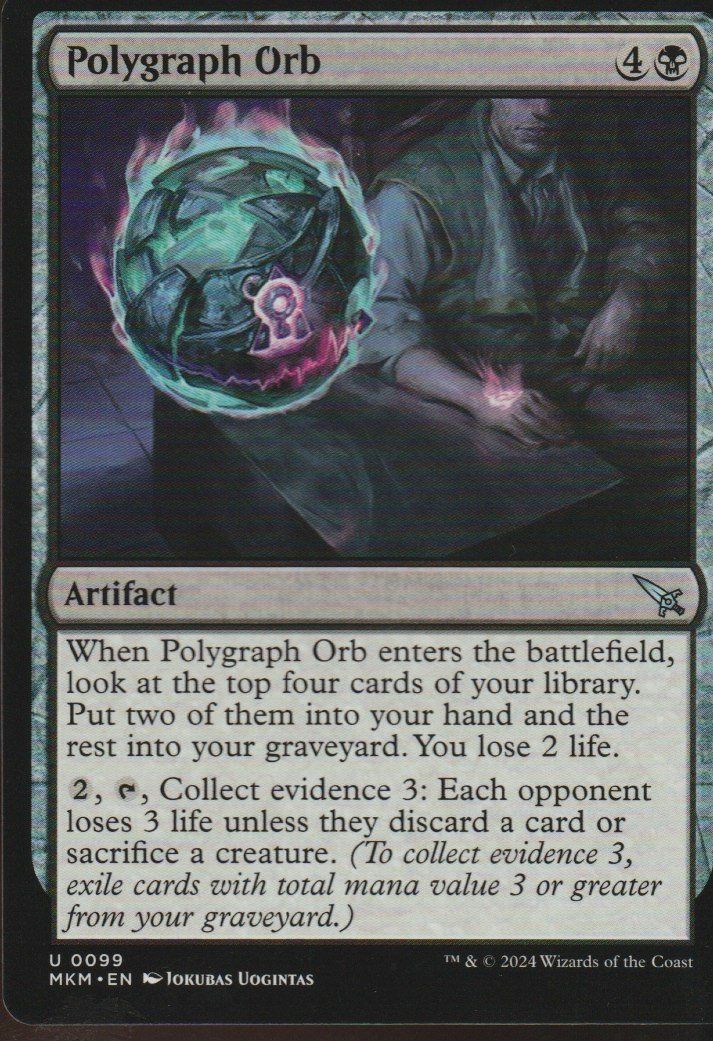 Magic The Gathering Carte collezionabili: TCG Magic The Gathering MTG UK MKM 099 Polygraph Orb – Usato da Vezia venduto da Aquarius_Age