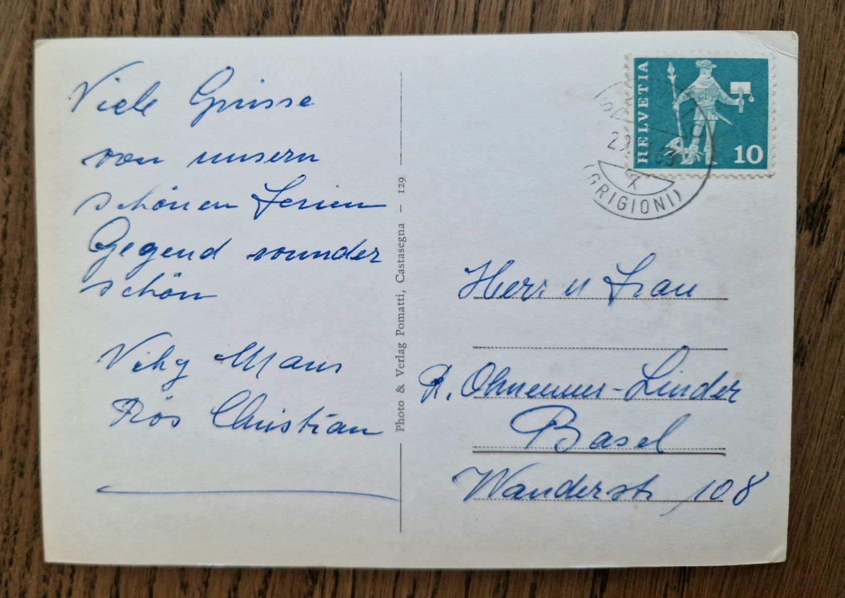 Cartoline postali: Soglio 1963 – Usato da Ebikon venduto da Donar50 1