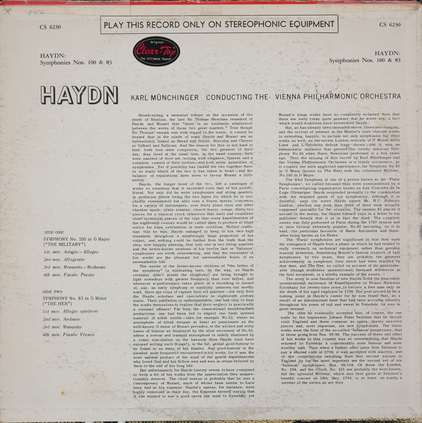 Schallplatten: London CS 6230 / Haydn / Symphonies – Gebraucht aus Brunnen von Techfreak1 1