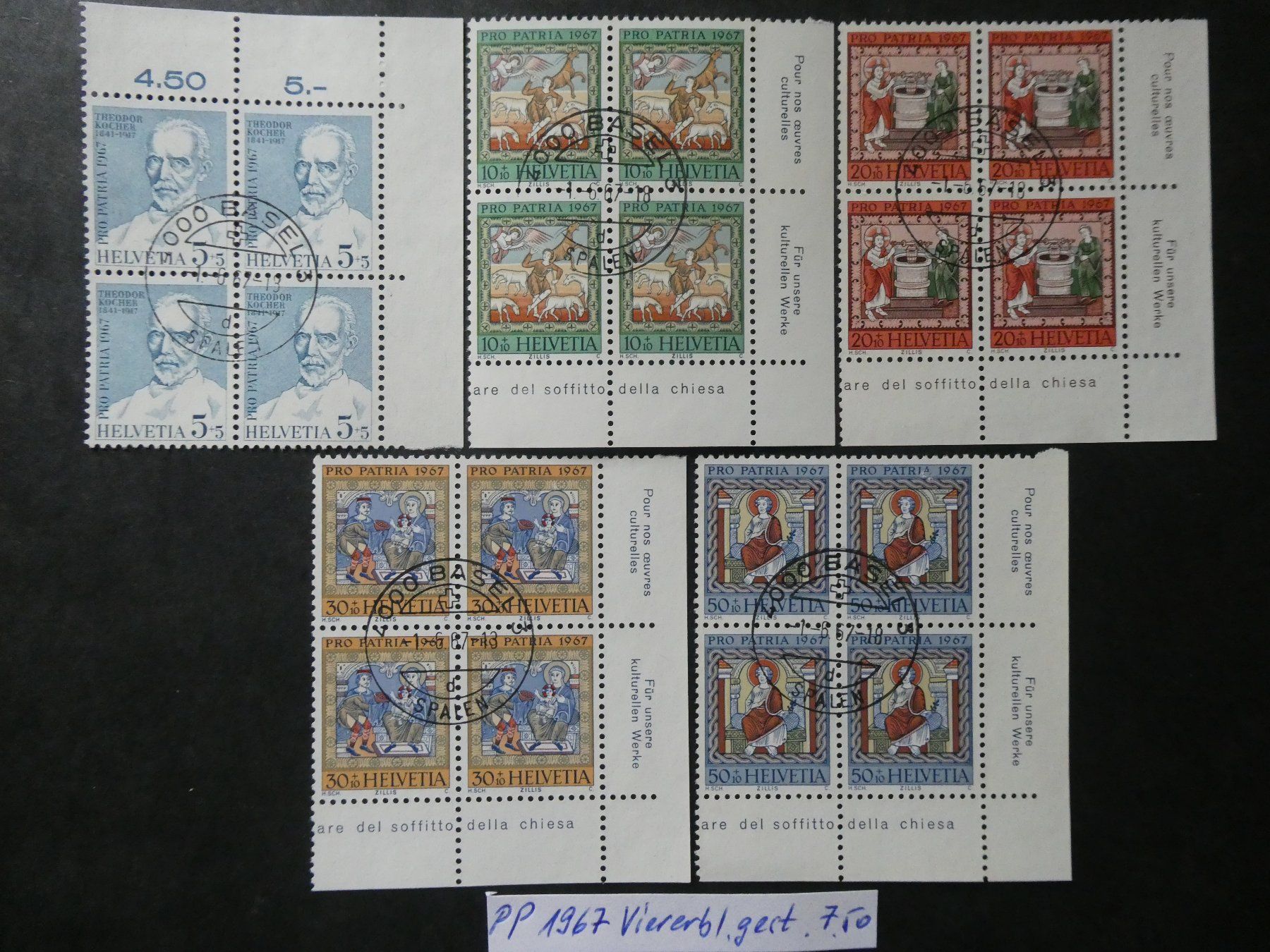 Tutti i francobolli: PP 1967 Viererblöcke gestempelt – Usato da Lausen venduto da Herbamare01