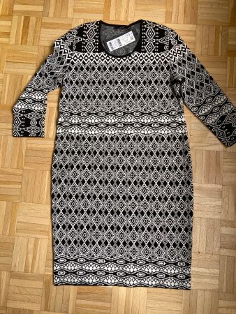 RIANI Strick-Kleid Shift Dress 44 NEU schwarz weiss 42 UK18