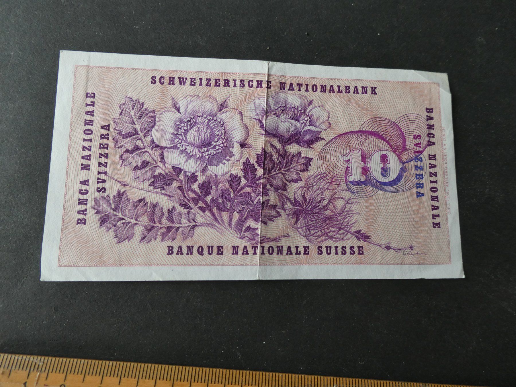Banknoten: Schweiz 1963, 10 Franken – Gebraucht aus Hinterforst von Rohusri 1