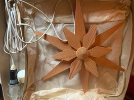 Weihnachtssterne 2 Stück holz Papier sterne Licht