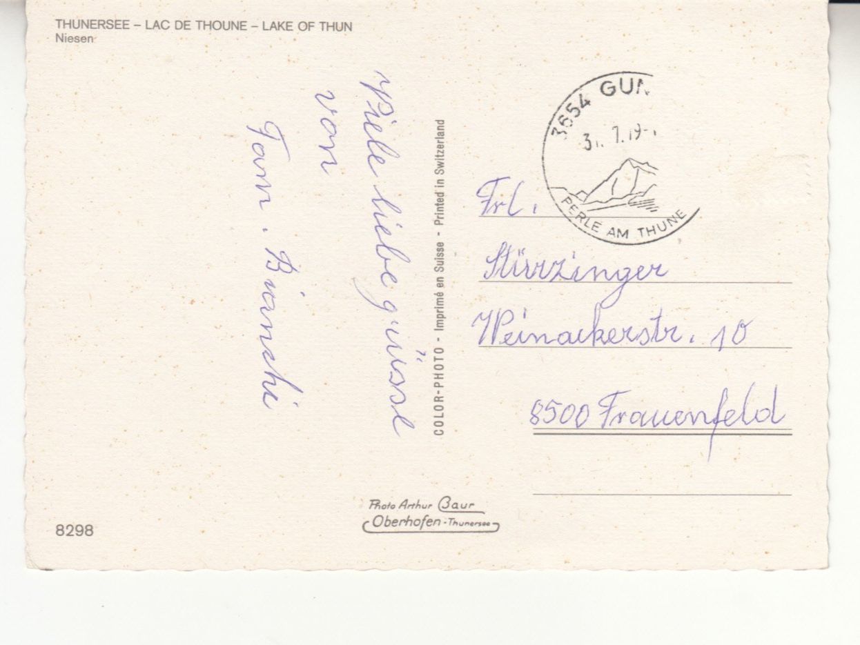 Ansichtskarten: Thunersee 1979 – Gebraucht aus Bürglen TG von StampGraf 1