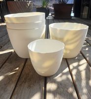 5er Set Blumentopf Übertopf Weiss für Innen/Aussen