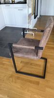 3x Freischwinger Stuhl, braun, mit Armlehne