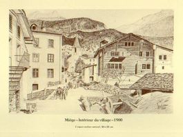 Miège  VS   -   Intérieur du village  -  1900