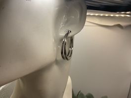Creolen in Sterlingsilber, 2Reifen