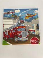Kinder Leinwand Bild Feuerwehr Helikopter Flugzeug