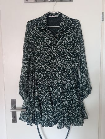 Zara Kleid, Hemdkleid, Grösse S, Grün/Weiss gemustert