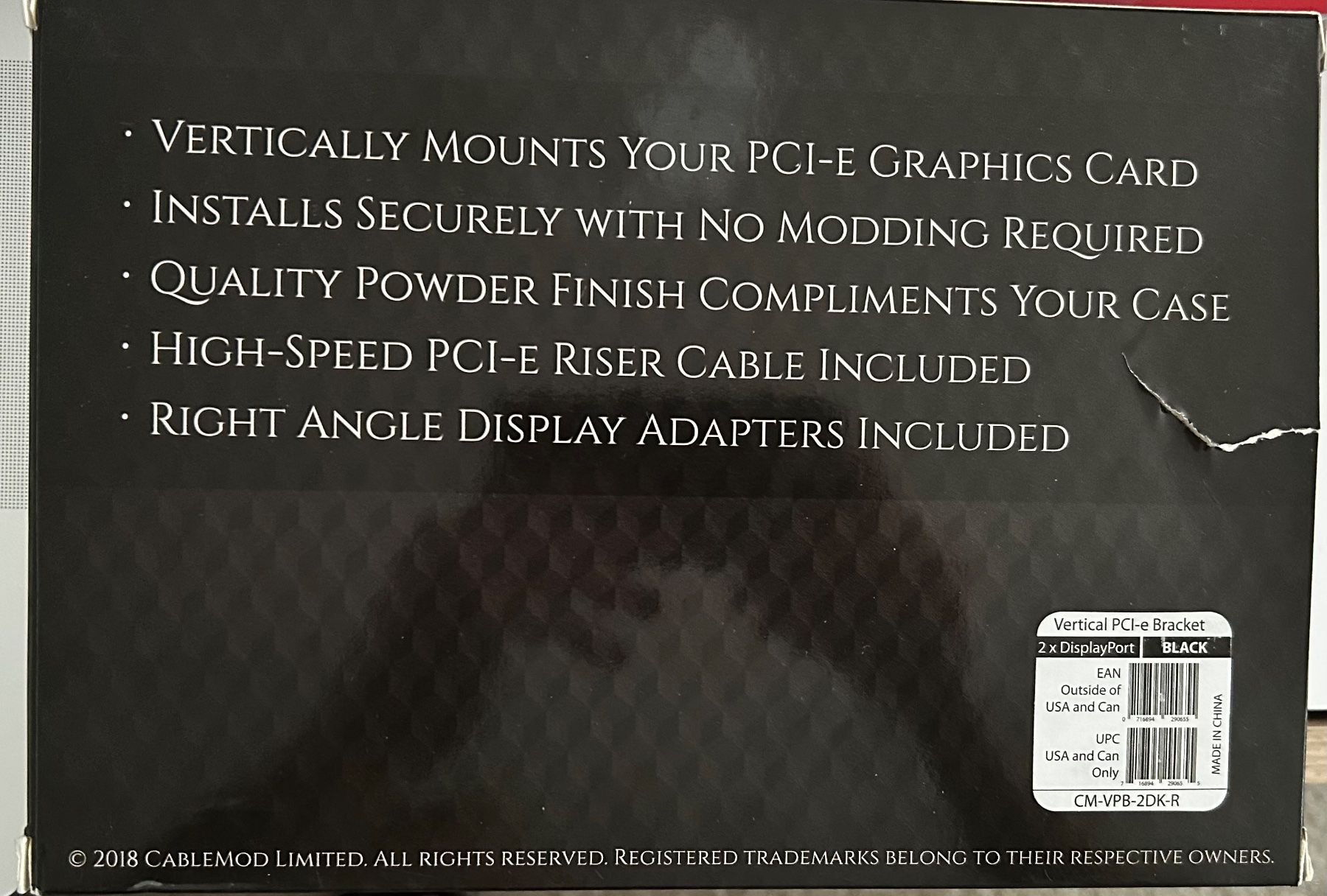 Supporti a parete: CableMod Vertical PCI-e Bracket 2× DisplayPort Schwarz – Nuovo e nell'imballaggio originale da Wetzikon ZH venduto da Nicitarasco 1