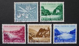 PP 1956, Serie B76-B80 mit Ersttag Eckstempel italienisch