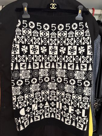 Chanel Kaschmir Rock schwarz weiss Grösse 36