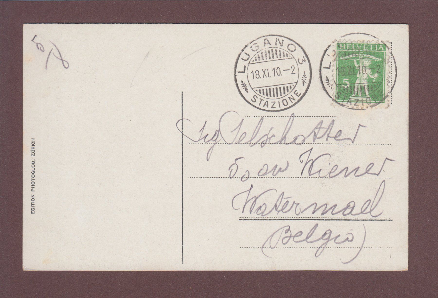 Cartoline postali: LUGANO - S. Salvatore - 1910 – Usato da Pully venduto da nicecards 1