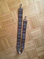 Adjustable Wide Bag Strap  Navy/Beige Pattern