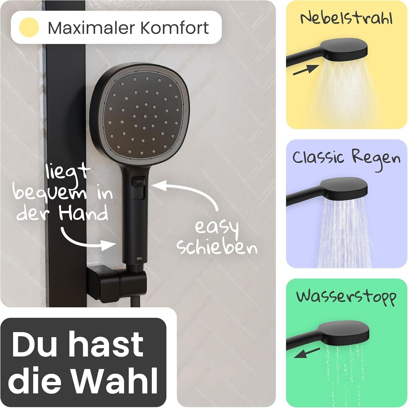 Duschbrausen: Regendusche mit Thermostat Schwarz Matt – Neu und originalverpackt aus Suhr von SchnapperCH 6