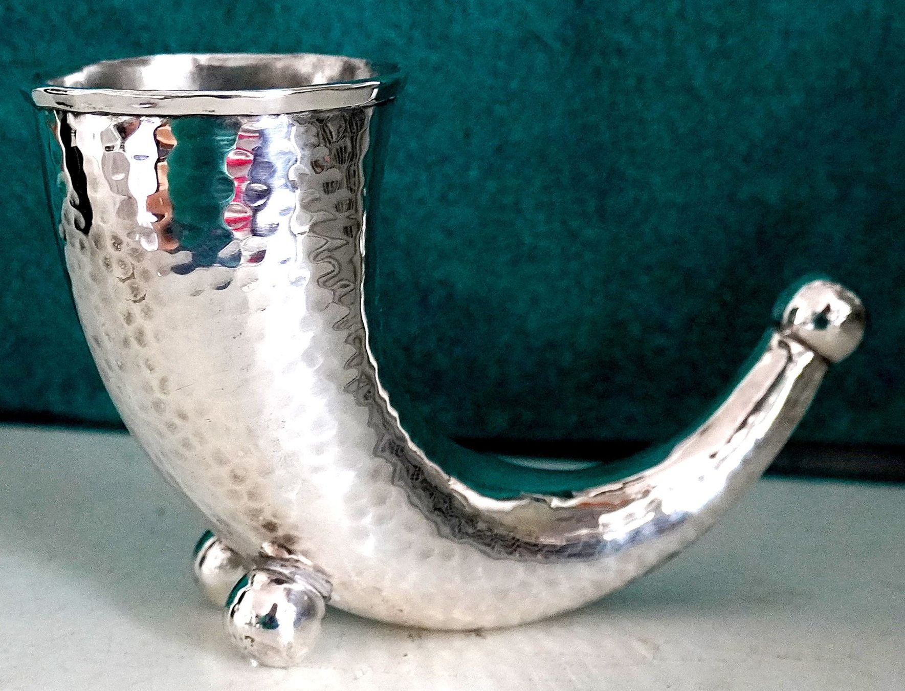 Supporti a parete: Vintage Horn Förmiger Stiftehalter Versilbert! – Usato da Baar venduto da 2cvbaar 3