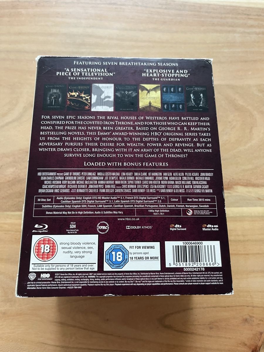 Tutti i DVDs: Game of thrones Seasons 1-7 – Usato da Düdingen venduto da Crunchy_Dwarf 1