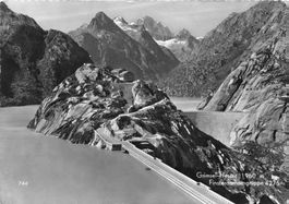 Grimsel Hospiz (BE) Ansicht der Staumauer Hotels Damm G