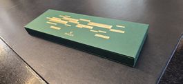 Rolex Box gruen mit Muster sehr guter Zustand
