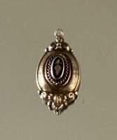 Antique Victorian Hollow and Enamel Pendant
