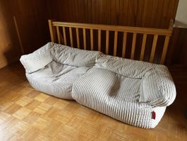 Lounge Pug 2-Sitzer Albert Sitzsacksofa Cord Elfenbein