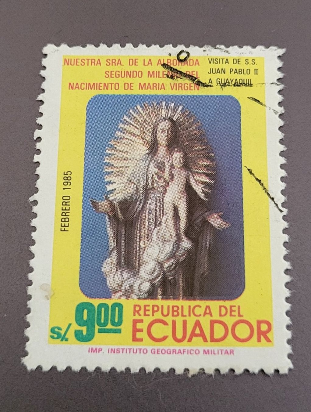 Tutti i francobolli: Ecuador 1985 Flugpost briefmarke – Usato da St Gallen venduto da Stampsalshobby