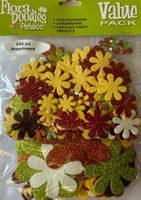 325 Flora Doodles Paper Flowers- Cards/Scrapbook- Earthtones