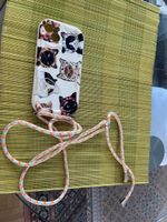 Handyhülle mit Schnur iPhone 13Pro Katzen Motiv neu