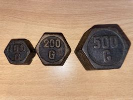 Gewichte für Waage alt 100Gr, 200Gr, 500Gr
