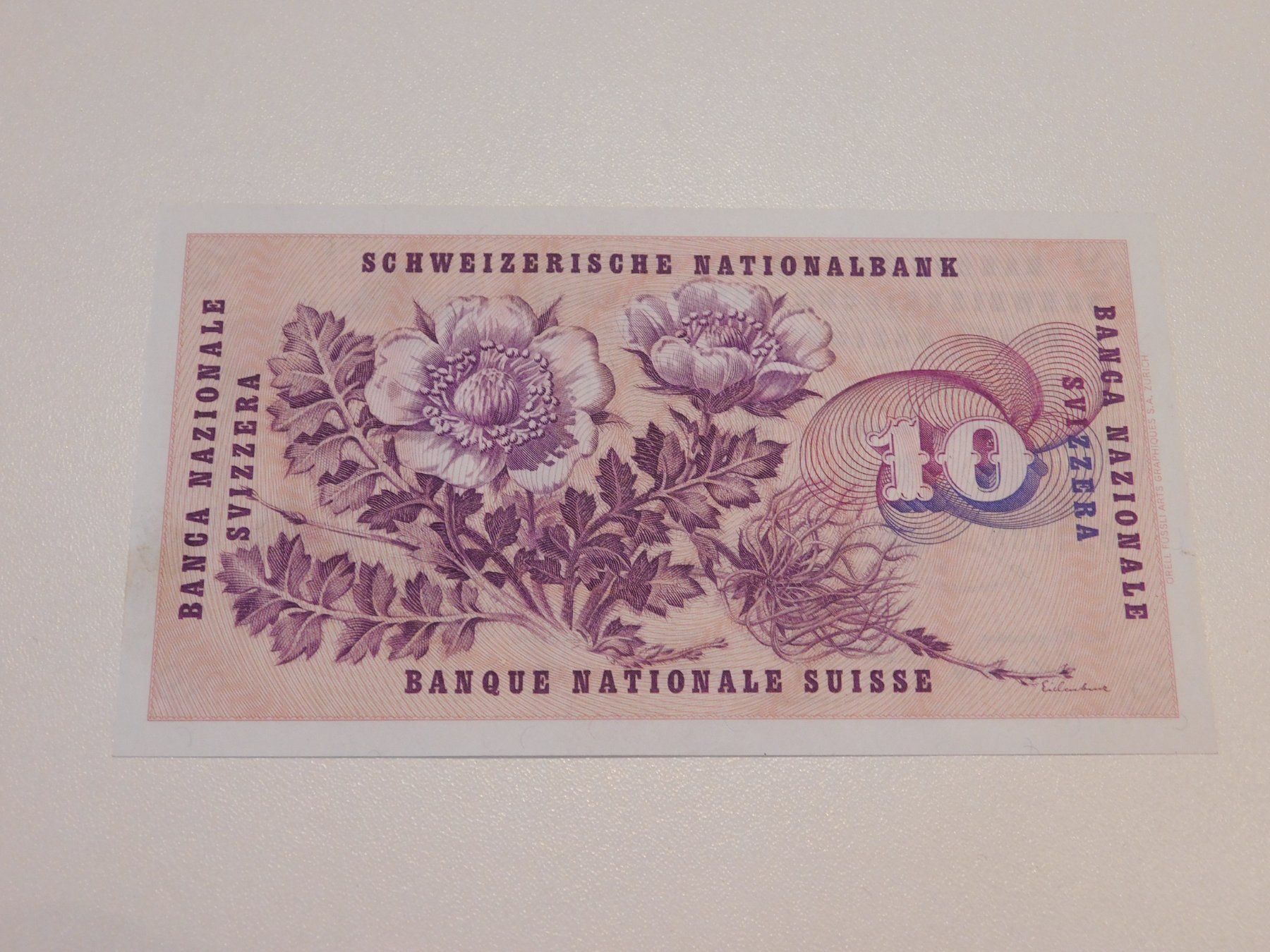 Banconote: 10 CHF Schweizer Banknote 5. Emission - 1973 - unzirkuliert – Nuovo (secondo la descrizione) da Solothurn venduto da Mi-cardo 2