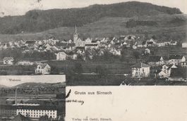 Sirnach - Dorfansicht und Weberei-Fabrik. 1911