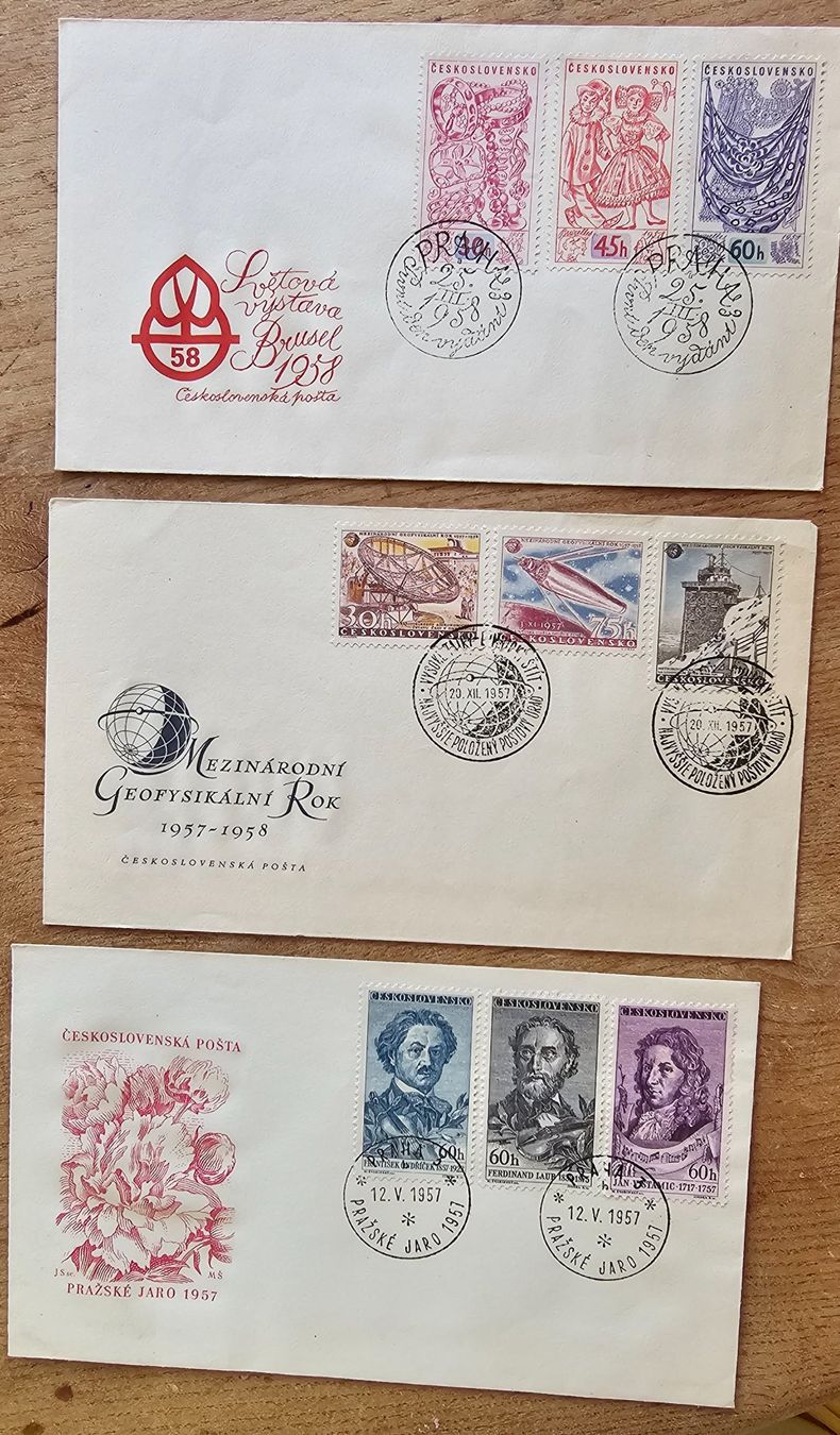 Tutti i francobolli: Tschechoslowakei - 3 FDC 1957 – Usato da Les Valettes venduto da Nuba1