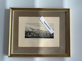 Kriens und Luzern, Holz-Stich aus antikem Buch