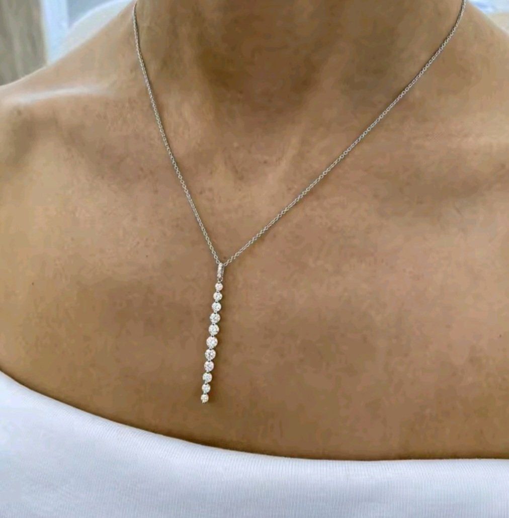 Ketten: Collier argent avec diamants de moissanite certifiés – Neu und originalverpackt aus Reconvilier von Tsma67